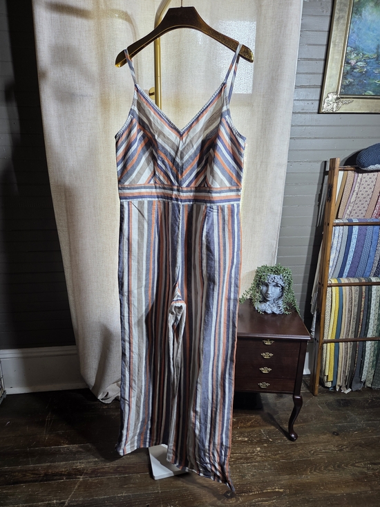 Derek Heart Pants - Derek Heart Striped Multi-Color Sleeveless Jumpsuit